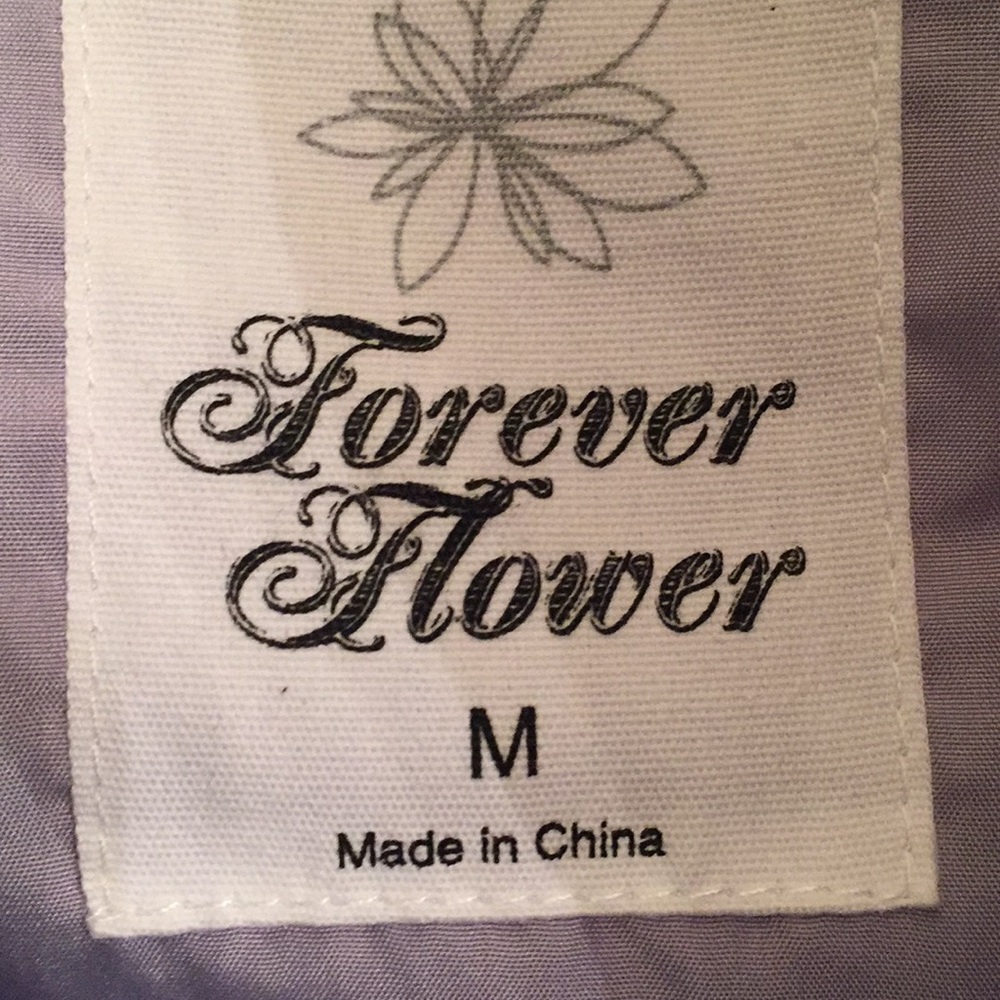 Forever Flower medium lavender puffer jacket  NWOT - Picture 5 of 7